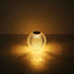Luminaires Globo Lighting Éclairage Led|Aida Lampe à poser LED Nickel mat, Transparent, 1 lumière