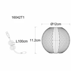 Luminaires Globo Lighting Éclairage Led|Aida Lampe à poser LED Nickel mat, Transparent, 1 lumière