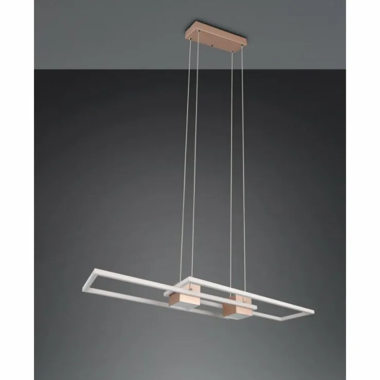 Luminaires Trio Éclairage Led|ALBANY Suspension LED Brun, 1 lumière, Télécommandes