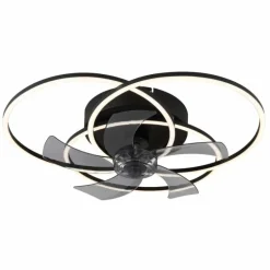 Alia Ventilateur de plafond lumineux Luminaires Globo Lighting LED Noir, 1 lumière, Télécommandes