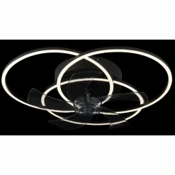 Alia Ventilateur de plafond lumineux Luminaires Globo Lighting LED Noir, 1 lumière, Télécommandes