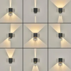 Almodofa Lampe murale d´extérieur, Luminaire Up & Down Anthracite, 1 lumière, Détecteur de mouvement