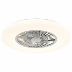 Alva Ventilateur de plafond lumineux Luminaires Globo Lighting LED Blanc, 1 lumière, Télécommandes, Changeur de couleurs