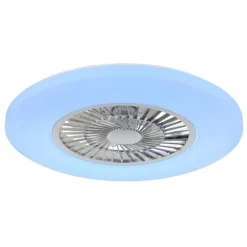 Alva Ventilateur de plafond lumineux Luminaires Globo Lighting LED Blanc, 1 lumière, Télécommandes, Changeur de couleurs