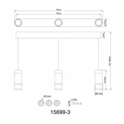 Luminaires Globo Lighting Éclairage Led|Alvarado Suspension LED Noir, 1 lumière