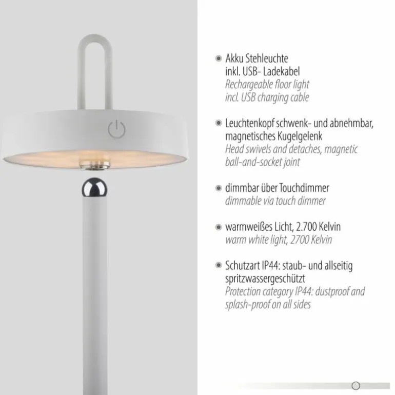 AMAG Lampadaire Luminaires Leuchten Direkt LED Blanc, 1 lumière