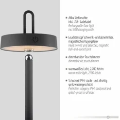 AMAG Lampadaire Luminaires Leuchten Direkt LED Noir, 1 lumière