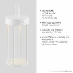 ANSELM Lampe à poser Luminaires Leuchten Direkt LED Blanc, 1 lumière