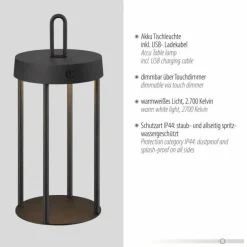ANSELM Lampe à poser Luminaires Leuchten Direkt LED Noir, 1 lumière