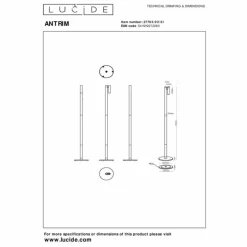 Luminaires Lucide Éclairage Led|ANTRIM Lampadaire LED Blanc, 1 lumière