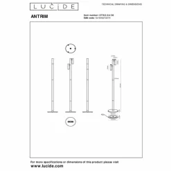 Luminaires Lucide Éclairage Led|ANTRIM Lampadaire LED Noir, 2 lumières