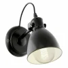 Luminaires Eglo Appliques|Applique Eglo PRIDDY Noir, Blanc, 1 lumière