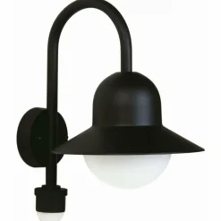 Applique extérieure Albert 661 Noir, 1 lumière, Détecteur de mouvement