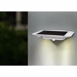 Applique extérieure LUTEC GHOST SOLAR LED Argenté, 1 lumière, Détecteur de mouvement