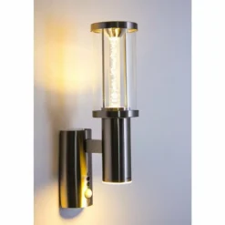 Applique extérieure Popoyan LED Acier inoxydable, 2 lumières, Détecteur de mouvement