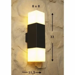 applique extérieure Trio HUDSON Noir, 2 lumières