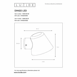 Applique Lucide DINGO LED Blanc, 1 lumière