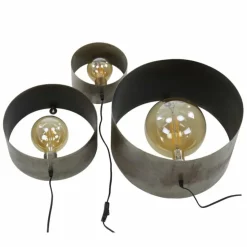 hofstein Appliques|Applique murale Charger Argent Oxydé, 3 lumières