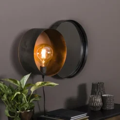 hofstein Appliques|Applique murale Charger Argent Oxydé, 1 lumière