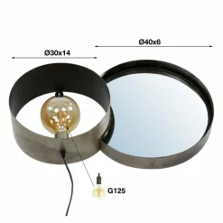 hofstein Appliques|Applique murale Charger Argent Oxydé, 1 lumière
