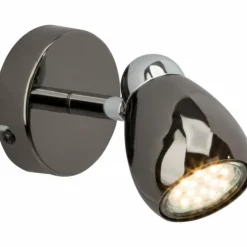 Luminaires Brilliant Appliques|Applique murale Brilliant MILANO LED Chrome, Noir, 1 lumière