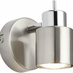 Luminaires Brilliant Appliques|Applique murale Brilliant ANDRES Chrome, Nickel mat, 1 lumière