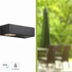 Applique murale Brilliant Abbot LED Anthracite, 2 lumières
