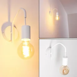 hofstein Appliques|Applique murale Cuyama Blanc, 1 lumière