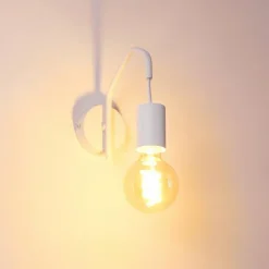 hofstein Appliques|Applique murale Cuyama Blanc, 1 lumière