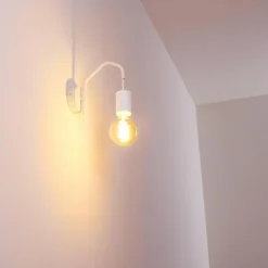 hofstein Appliques|Applique murale Cuyama Blanc, 1 lumière