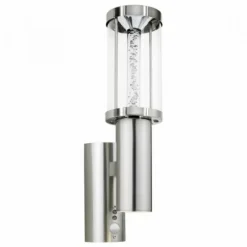 Applique murale d'extérieur Eglo TRONO STICK Acier inoxydable, 1 lumière, Détecteur de mouvement