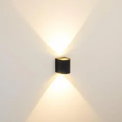 Applique murale d'extérieur Mora LED Noir, 2 lumières