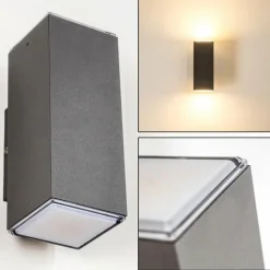 Applique murale d'extérieur Laxa LED Argenté, 2 lumières