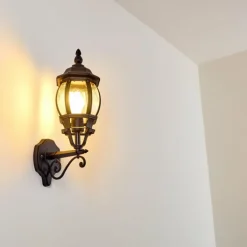 Applique murale d'extérieur Lentua Noir, 1 lumière