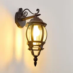 Applique murale d'extérieur Lentua Noir, 1 lumière