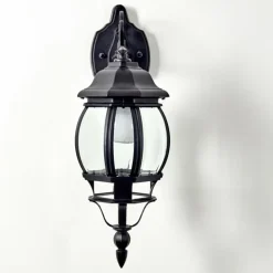 Applique murale d'extérieur Lentua Noir, 1 lumière