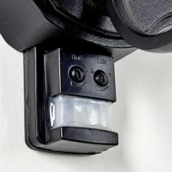 Applique murale d'extérieur Lentua Noir, 1 lumière, Détecteur de mouvement