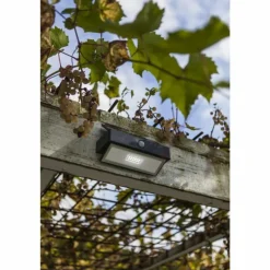 Applique murale d'extérieur Lutec Arrow LED Anthracite, 1 lumière, Détecteur de mouvement