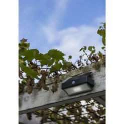 Applique murale d'extérieur Lutec Arrow LED Anthracite, 1 lumière, Détecteur de mouvement
