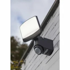 Applique murale d'extérieur Lutec Sunshine LED Anthracite, 1 lumière, Détecteur de mouvement