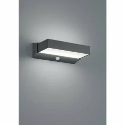 Applique murale d'extérieur Trio CUANDO LED Anthracite, 1 lumière, Détecteur de mouvement