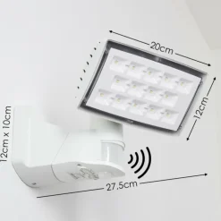 Applique murale d'extérieur Loit LED Blanc, 1 lumière, Détecteur de mouvement