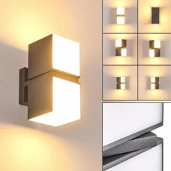 Applique murale d'extérieur Swanek LED Anthracite, 2 lumières