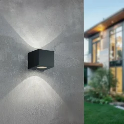 Applique murale d'extérieur Reality CORDOBA LED Noir, 2 lumières