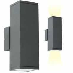 Applique murale d'extérieur KS Verlichting Kelvin Anthracite, 2 lumières