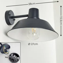 Applique murale d'extérieur Maloja Noir, 1 lumière