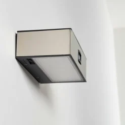 Applique murale d'extérieur Attu LED Nickel mat, 1 lumière, Détecteur de mouvement