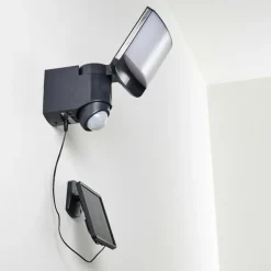 Applique murale d'extérieur Larvik LED Anthracite, 1 lumière, Détecteur de mouvement