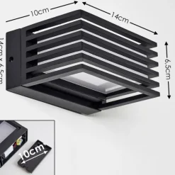 Applique murale d'extérieur Michele LED Noir, 1 lumière