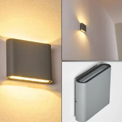 Applique murale d'extérieur Tinglev LED Gris, 2 lumières